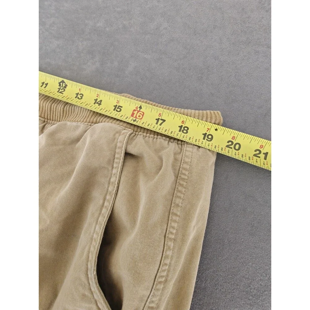 Arizona Men's Cargo Jogger Pants Khaki Tan Elastic Waist 38 Cotton